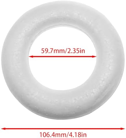 Lovelysp 4 Inch Foam Wreath Form Circle 6PCS White