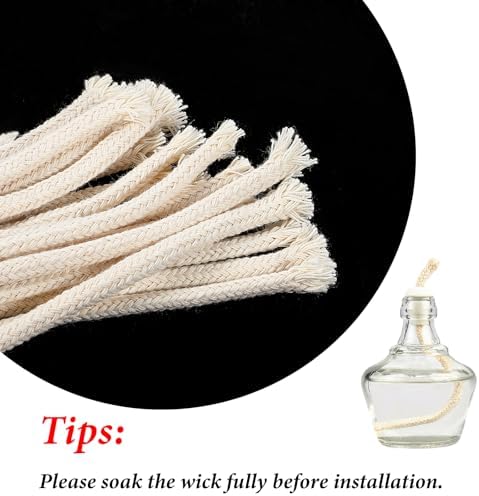 20 Pcs Cotton Braided Lamp Wicks for Oil Lamps and Candles