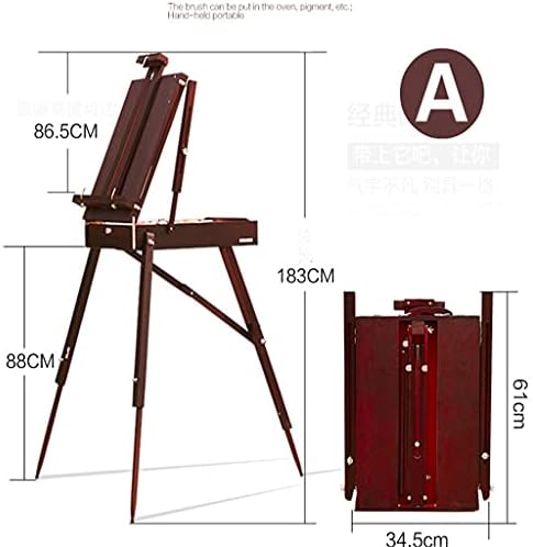 EliteBloom Red Adjustable Wooden Sketching Easel Box