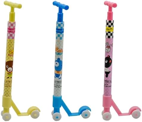 Maydahui 12 PCS Scooter Shape Ballpoint Pens with Animal Print