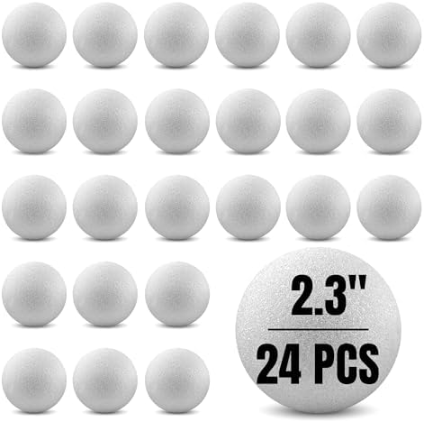 Hygloss Round Foam Balls 24 Pack 23-Inch White Craft Foam Spheres
