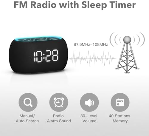 ANJANK Alarm Clock with FM Radio and Bluetooth Speaker