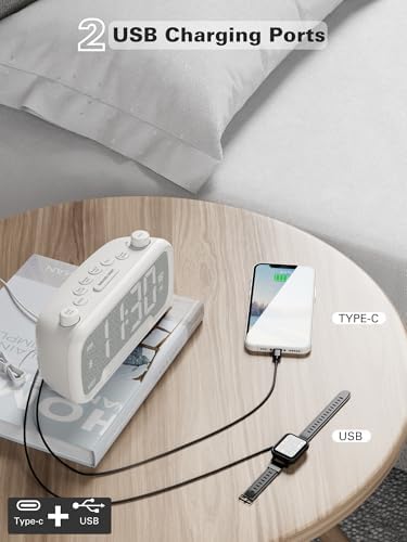 Mesqool Alarm Clock with Bluetooth Speaker and FM Radio