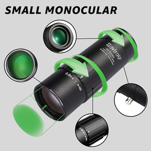 8x25 Compact Waterproof Monocular for Adults