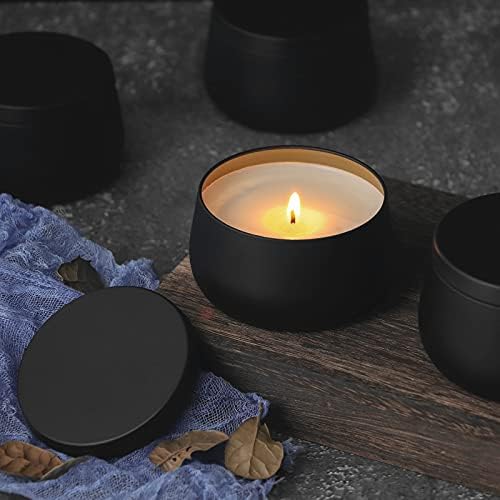 24 Pack 8oz Black Candle Jars With Lids