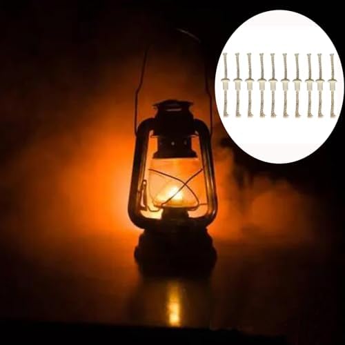 Round Cotton Kerosene Lamp Wicks with Ceramic Holder - 10Pcs