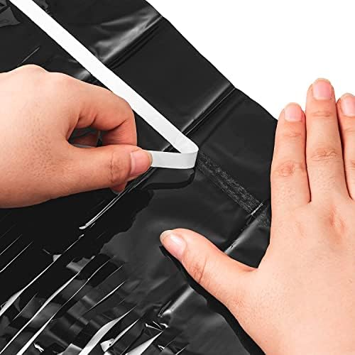 Foil Fringe Curtain Black Party Backdrop