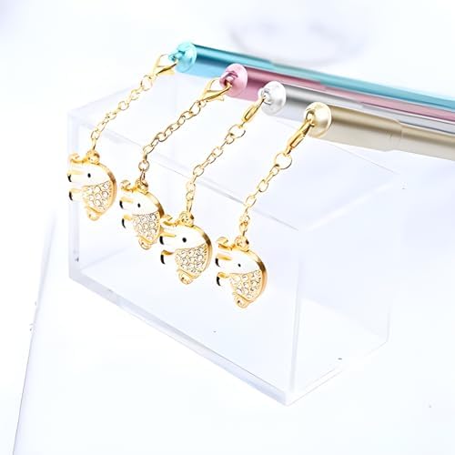 12Pcs Cute Gel Ink Pens with Elephant Pendant