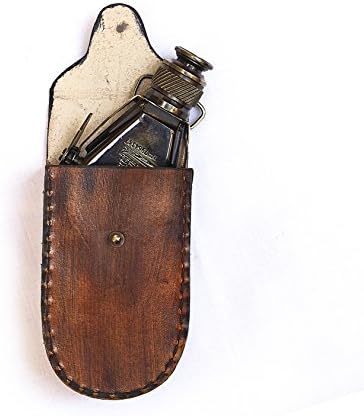 Antique Brass R J Beck London Small Binocular with Leather Case