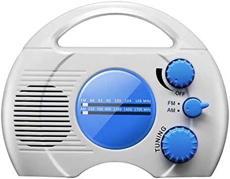 Portable AMFM Shower Radio with Waterproof Design and Built-in Speaker
