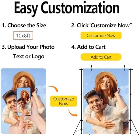 BELECO Custom 10x10ft Photo Background Banner