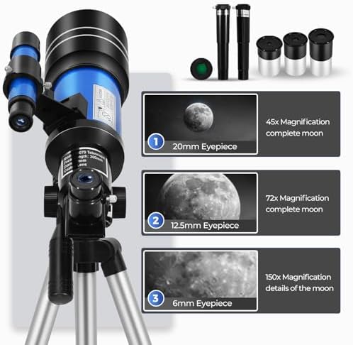 ESAKO Telescope for Kids and Beginners with 3 Eyepieces