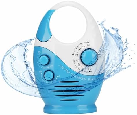 Waterproof AMFM Radio with Hook Handle and Speakers