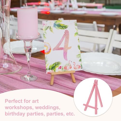 MECCANIXITY Mini Plastic Display Easels Pack of 6 Pink