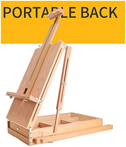 Red Medium Painting Stand Easel with Drawer