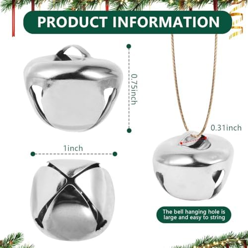 100 Pcs Jingle Bells Bulk Silver 1 Inch