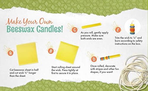 Toadily Handmade Beeswax Candle Kit 10 Sheets 6 Yards Wick