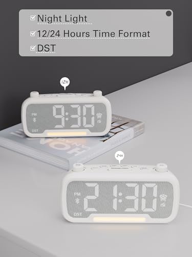 Mesqool Alarm Clock with Bluetooth Speaker and FM Radio