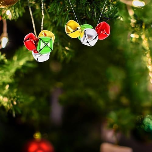 LIGHOON Jingle Bells 1 Inch Metal Craft Decor 50 Pcs