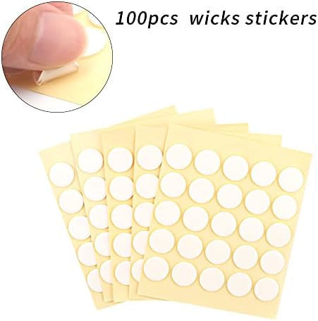 MILIVIXAY 100PCS 10 Inch Hemp Candle Wicks with Tabs and Stickers