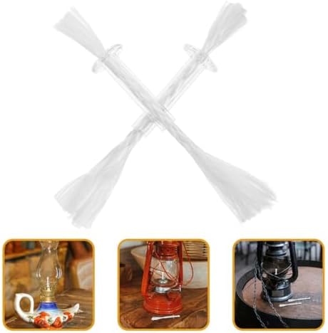4pcs Fiberglass Oil Lamp Wicks with Tube Holder Replacement Parts