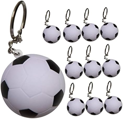 20pcs Soccer Design Retractable Pens Keychain Set