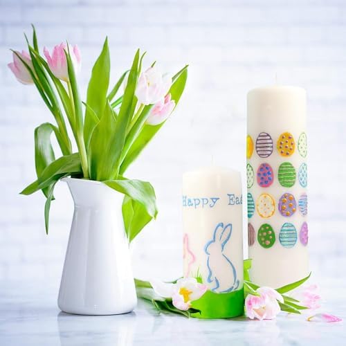 LM-Kreativ Rainbow Candle Painting Kit - 6 Pens for DIY Candle Art
