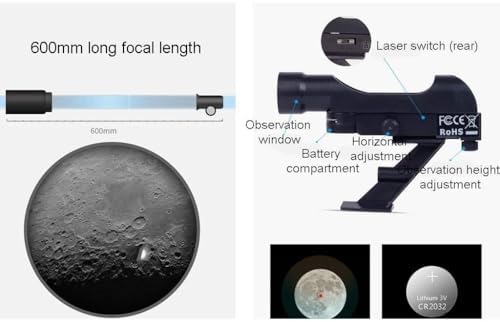 Kids Refractor Telescope 600mm x 50mm with 20mm 125mm Eyepieces