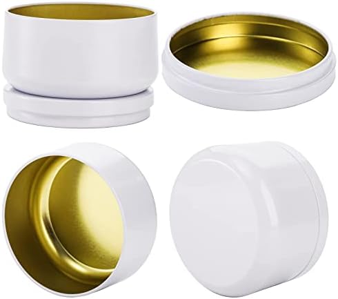 ZENFUN 24 Pack White Candle Tins with Lids