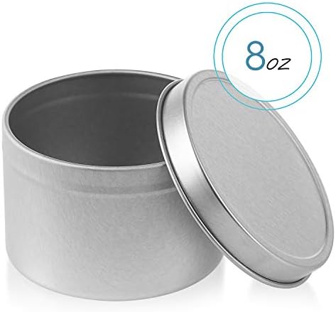 Hearth Harbor Tin Candle Jars - 8 Ounces 24 Pieces Artistic Floral