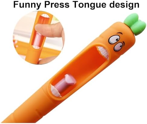Maydahui 8 Pcs Funny Screaming Carrot Gel Pens