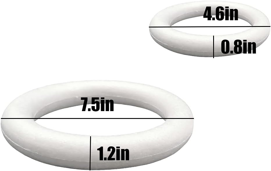 14 Pack Foam Wreath Form 2 Sizes for Crafts