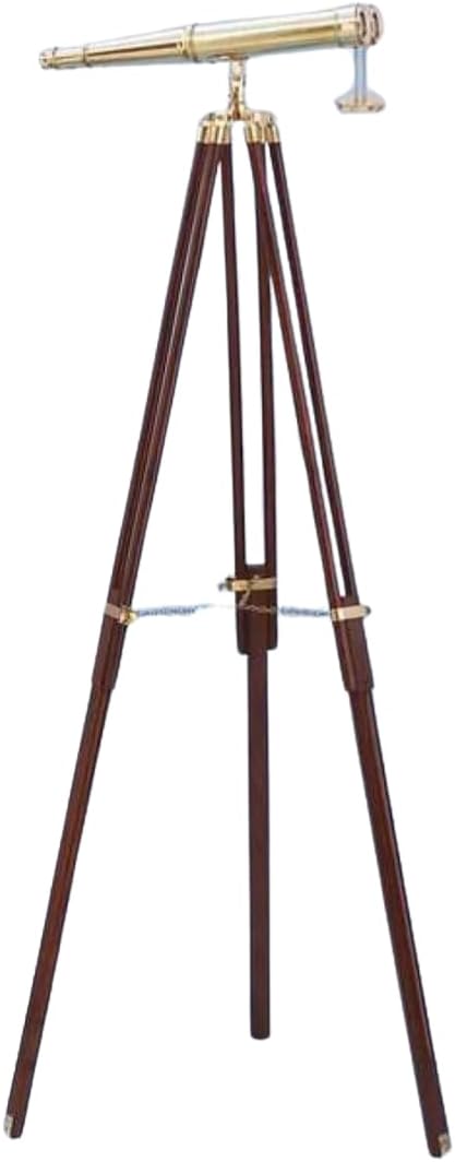 Nautical Floor Standing Brass Binoculars with Adjustable Tripod