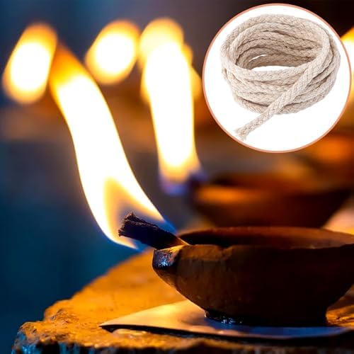 656 Ft 5mm Cotton Oil Lamp Wicks - Beige