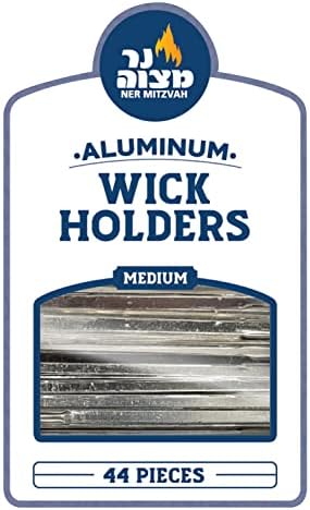 Ner Mitzvah Aluminum Wick Holders 44 Pack Medium