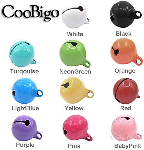 100 Pack Colorful Metal Christmas Jingle Bells 14mm