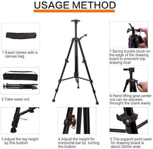 Portable Hand Crank Telescopic Metal Easel