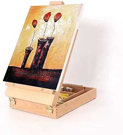 Red Canvas Display Stand Portable Drawer Storage Desktop Easel
