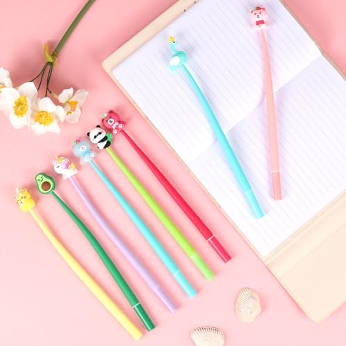 20pcs Cute Gel Ink Wiggle Pens with Kawaii Character Toppers