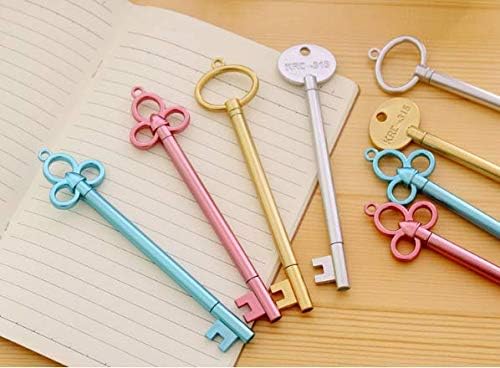 20 Pieces Novelty Key Gel Ink Pens Retro Style Black Ink Fine Point
