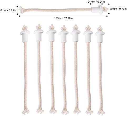 7Pcs Wine Bottle Wicks with Ceramic Holder