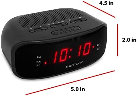 Magnasonic Digital AM FM Clock Radio with Dual Alarm and Sleep Function