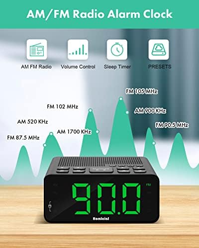 Jingsense Digital Alarm Clock Radio with AMFM Radio and Sleep Timer