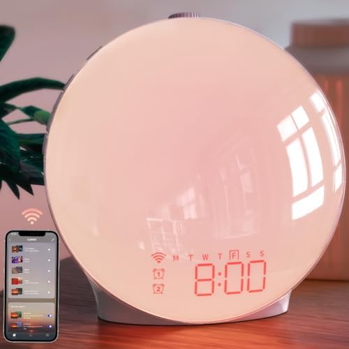 MOMILLA Smart Sunrise Alarm Clock with FM Radio and Sunset Light