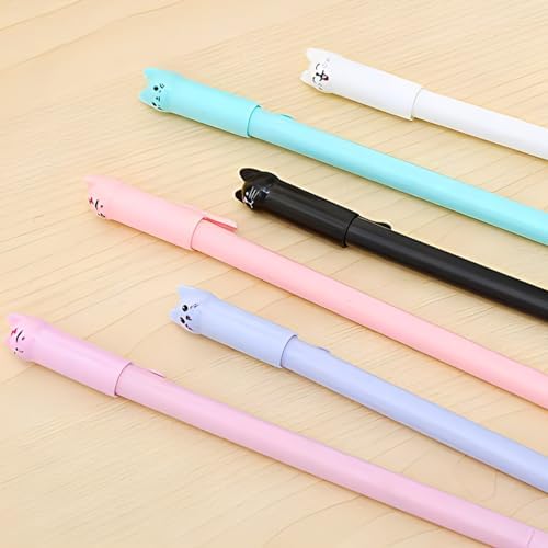12Pcs Cute Cat Design Gel Ink Pens for Kids and Adults