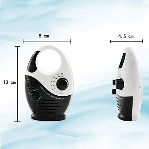 Shower Radio with AM FM Waterproof Portable Black