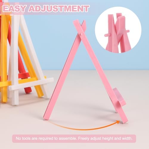 MECCANIXITY Mini Plastic Display Easels Pack of 6 Pink