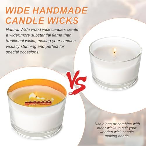 PATIKIL 10 Set Wood Wicks for Candle Making with Metal Clamps
