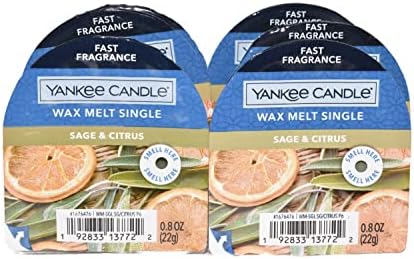 Yankee Candle Lot of 6 Sage Citrus Wax Melt Singles Fast Fragrance