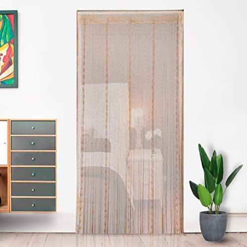 Hysenm 39x79 Inch Curtain with Glitter Fringe